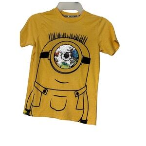 One In A Minion Sequin Flipped T Shirt Size SM/C/P